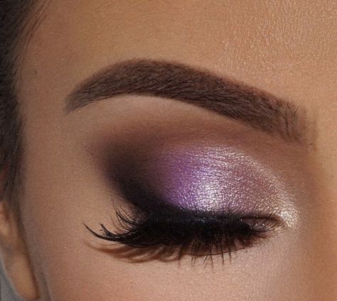 Makeup Ideas Purple Dress, Homecoming Makeup For Purple Dress, Makeup For A Dark Purple Dress, Simple Makeup For Purple Dress, Purple Smokey Eye Makeup Wedding, Silver And Purple Eye Makeup, Purple Wedding Makeup For Brown Eyes, Purple Stage Makeup, Makeup Looks With Purple