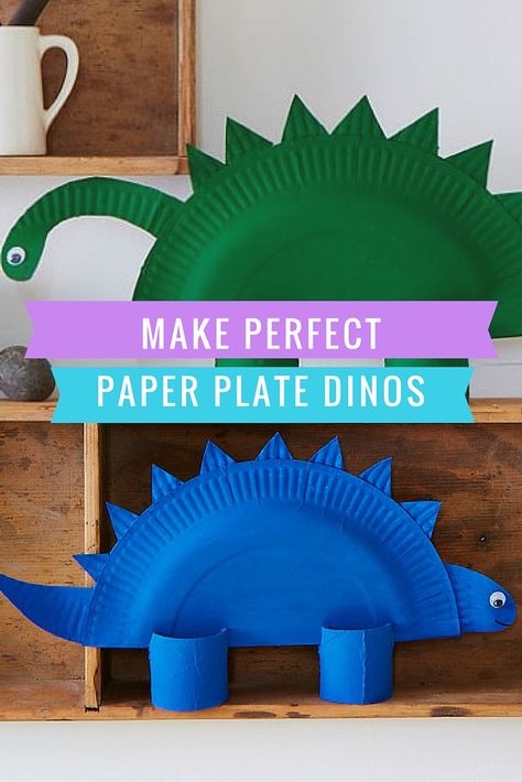 These fun and friendly dinos are easy to put together with a few crafting essentials. Have a go next time you're stuck for a fun afternoon activity to do with the kids! Aktiviti Prasekolah, Paper Craft Work, Kerajinan Diy, Aktiviti Kanak-kanak, Dinosaur Crafts, Diy Papier, Paper Plate Crafts, Plate Crafts, Paper Crafts For Kids