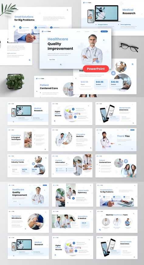 Hospital Presentation Design, Health Presentation Design, Medical Presentation Design, Ppt Inspiration, Medical Powerpoint Templates, Powerpoint Templates Free Download, Medical Presentation, Medical Template, Best Presentation Templates