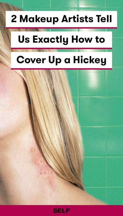 Hickey removal isn't easy, so the best way to hide it is to you makeup. Two makeup artists share how to use foundation, concealer, and color correcting to make your hickey less noticeable. Covering A Hickey With Makeup, How To Hide Hickeys With Makeup, How To Hide A Hickey With Makeup, How To Cover A Hickey Fast, Hickey Cover Up Makeup, How To Cover Up A Hickey, How To Remove Hickey Fast, How To Cover A Hickey With Makeup, Hickey Removal Quick