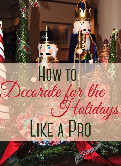 How to decorate for the Holidays like a pro Holiday Homes Interiors, Christmasdecor Holiday Decorating, Nutcracker Mantle Decorating Ideas, How To Decorate Like A Hallmark Christmas Movie, Decorating For Holidays, How To Decorate With Nutcrackers For Christmas, How To Decorate With Nutcrackers, Christmas Decor Ideas Nutcracker, Christmas Nutcracker Decor