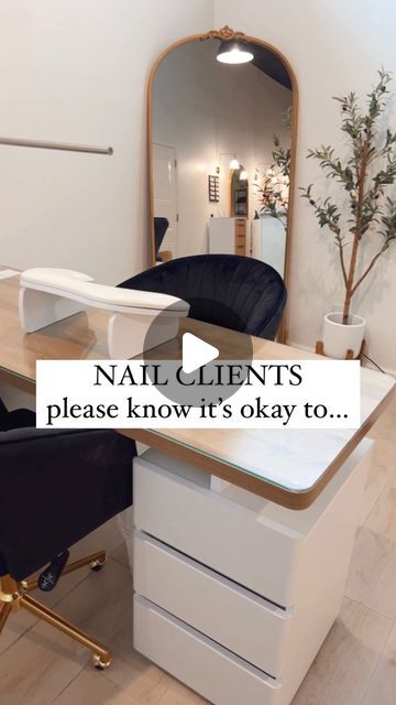 S K Y L E R | licensed nail tech + esthetician on Instagram: "nail clients 📣
•
I hope you feel comfy in my chair - vibes, energy, complementary drinks + snacks, and good conversations or silent ones too! 
let us treat you like the QUEENS that you are 👑

xoxo, your nail tech
•
•
#iowanails #nails #nailtech #nailartist #nailtechlife #nailart #naildesign #utahnails #utahnailcommunity #nailinspo #nailedit #nailsofinstagram" Nail Suite Ideas, Nail Tech Studio, Nail Studio Ideas Small Spaces, Tech Room, Dream Salon, The Queens, Treat You, S K, Esthetician