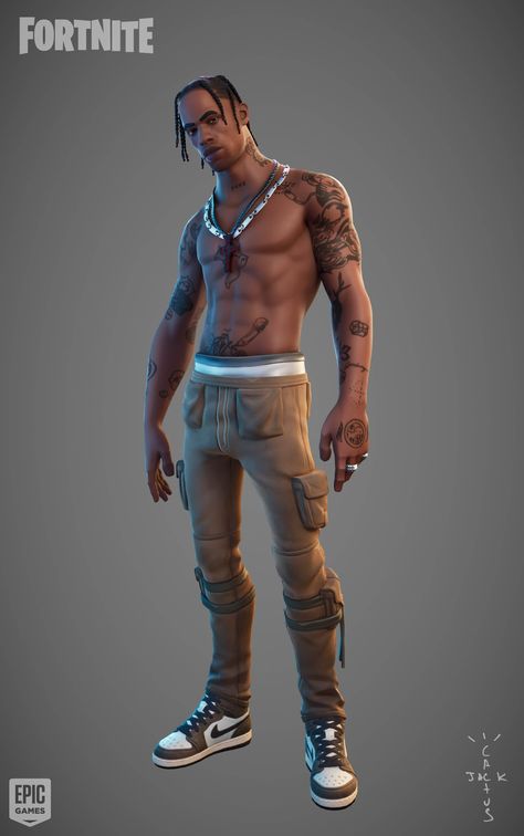 Travis Scott Fortnite Skin, Travis Scott Fortnite Wallpaper, Fortnite Travis Scott, Goku Skin, Spider Gwen Comics, Fortnite Halloween, Travis Scot, Fortnite Character, Gaming Profile Pictures