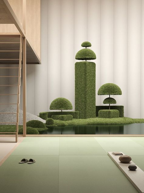 Six N Five, Projection Installation, Classical Elements, 3d Architecture, Garden Types, Japanese Architecture, Garden Inspired, London Design, Japanese Garden