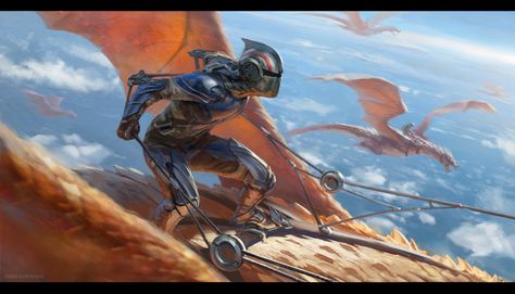 ArtStation - Dragon Rider Dragon Rider Concept Art, Dragon Riders Art, Fantasy Dragon Rider, Dragon Rider Art, Dragon Rider Aesthetic, Beast Rider, Riding Dragon, Dragon Riding, Artstation Dragon