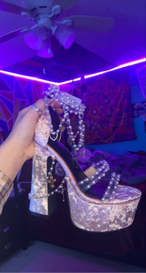 Quinceanera Shoes Heels, Holy Revelation Platform Heels, Quinceanera Shoes, Sparkly High Heels, Pop Shoes, Butterfly Heels, Shoe Room, Dolls Kill Shoes, Bow High Heels