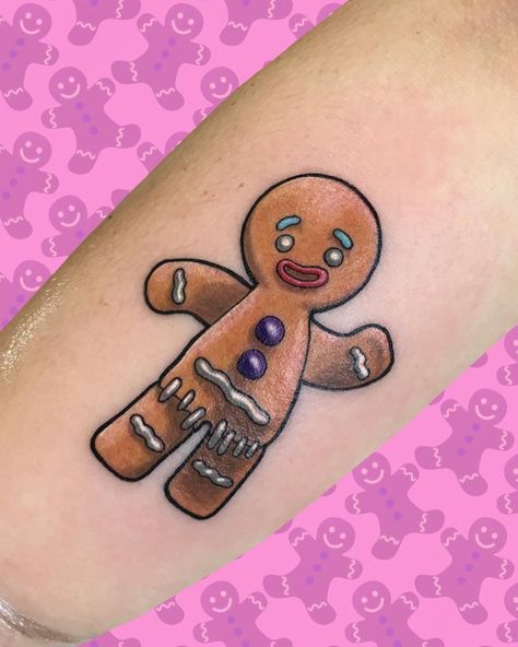 Daniela Dag on Instagram: “Gingerbread man Info e appuntamenti: 💌 dagtattooer@gmail.com 💌 👉🏻Next Stop👈🏻 12.13.14 Aprile • LECCE Tattoo Fest  #danieladag #dagtattoo…” Gingerbread Man Tattoo, Shrek Tattoo, Man Tattoo, Vision Board Images, Subtle Tattoos, Toy Blocks, Creepy Dolls, Dope Tattoos, Next Stop