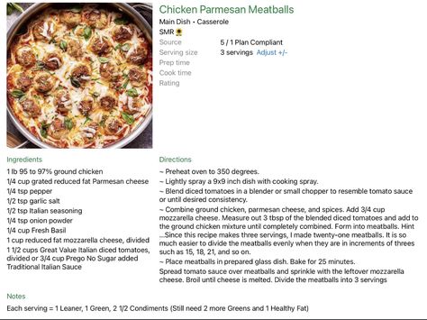 Meatloaf Stuffed Peppers, Chicken Parm Meatballs, Chicken Parmesan Meatballs, Lean Protein Meals, Turkey Meatloaf Recipes, Parmesan Meatballs, Lean And Green, Green Chicken, Main Dish Casseroles