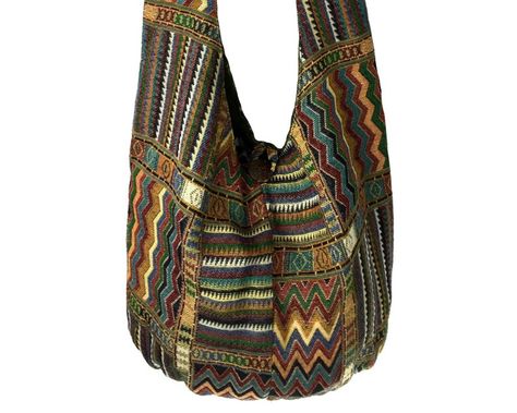 Hobo Sling Bag, Hippie Purse, Hippie Stil, Mode Hippie, Bohemian Bags, Earth Tone Colors, Hippie Bags, Vintage Hippie, Southwestern Style