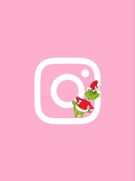 The Grinch App Icons, Pink Grinch Wallpaper Aesthetic, Grinch Iphone Icons, Pink Christmas Icons For Apps, Instagram Christmas Icon, Pink Grinch Wallpaper, Pink Christmas App Icons, Grinch App Icons, Pink Christmas Icons