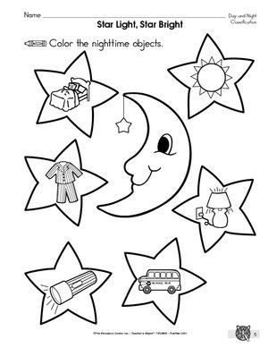 Rhyming Preschool, Dramatic Play Preschool, Star Light Star Bright, Free Preschool Worksheets, Time Worksheets, The Mailbox, Bo Peep, Night And Day, Kindergarten Math Worksheets