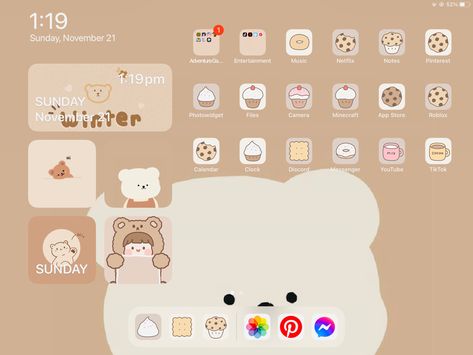 Ipad Set Up Ideas Homescreen, Cute Ipad Homescreen Ideas, Aesthetic Ipad Layout, Ipad Mini Wallpaper, Mini Wallpaper, Ipad Layout, Ipad Homescreen, Ipad Organizer, Aesthetic Home Screen