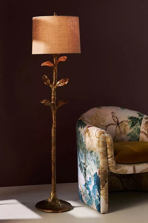 Grow Floor Lamp | Anthropologie Unique Floor Lamps, Velvet Ottoman, Vintage Floor Lamp, Indoor Outdoor Pillows, Unique Lamps, Unique Lighting, Linen Shades, Lamp Shades, Decor Lighting