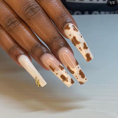 Nail Heaven. 😍 shared a post on Instagram: “🍫 🥛 If viewing, follow to see more daily nail inspo like this 💓 Nailtech; @morgennailedit ✨✨ - -…” • Follow their account to see 996 posts. Cow Print Acrylic Nails, Nails Grunge, Brown Nail, Drip Nails, Edgy Nails, Grunge Nails, Daily Nail, Cute Acrylic Nail Designs, Exotic Nails