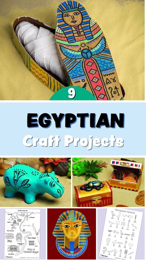 Egyptian Craft Projects. Embark on a journey through time and explore the wonders of ancient Egypt with our captivating Egyptian craft projects. From dazzling pharaoh masks to treasure chests, let's ignite the curiosity and creativity of young explorers. #bakerross #getkidscrafting #egyptiancrafts #educationalcrafts Ancient Egypt Arts And Crafts, Egyptian School Projects, Egyptian Projects For Kids, Egyptian Tomb Project, Egyptian Art Projects For Kids, Ancient Egypt Projects For Kids, Egypt Projects For Kids, Ancient Egypt Art Design, Ancient Egypt Art Projects