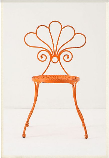 anthropology Great Gatsby Art, Art Fil, Orange Chair, Wire Chair, Love Chair, Metal Chair, Art Deco Decor, Iron Chair, Take A Seat