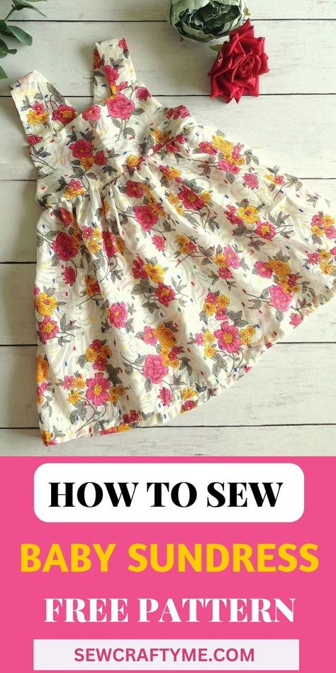 Free Toddler Dress Pattern, Toddler Dress Pattern Free, Baby Bloomers Pattern, Sundress Sewing Patterns, Toddler Sewing Patterns, Pattern Dresses, Toddler Dress Patterns, Sundress Pattern, First Sewing Projects