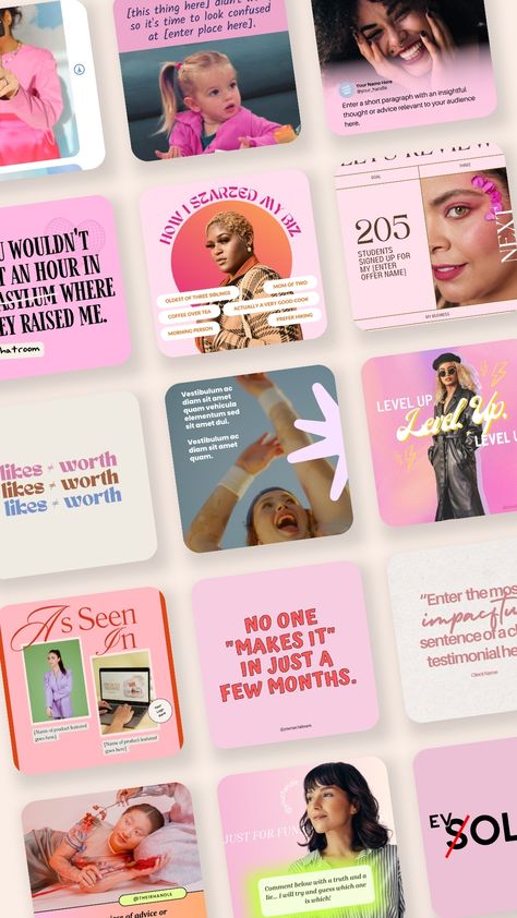 You can grab some of our top-performing Canva templates for FREE to give your Instagram content a fun boost in engagement! Straight from our Canva template membership, these are some of our favorite and top-performing designs. Use these in your Instagram feed as a content creator, a small business owner, or for your clients as a social media manager! Craft Business Instagram Feed, Pinned Instagram Posts, Y2k Social Media, Graphic Design Trends 2024, Branding Design Instagram, Instagram Grid Ideas, Social Media Templates Design, Design Instagram Posts, Instagram Feed Post