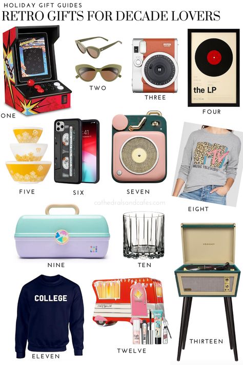 A roundup of retro gifts for all the nostalgic feels, perfect for those decade lovers on your holiday shopping list! Tech, beauty, fashion, and more! Gifts For Vintage Lovers, Holiday Shopping List, Last Minute Birthday Gifts, Nostalgic Gifts, Vintage Lovers, Vintage Gifts Ideas, Diy For Men, Craft Day, Retro Gifts