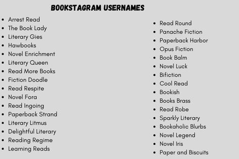 Bookish Names For Instagram, Book Account Names Ideas, Cute Bookstagram Names, Bookstore Names Ideas, Bookstagram Username Ideas, Bookstagram Names, Bookstagram Name Ideas, Nicknames For Girlfriends, Aesthetic Names For Instagram