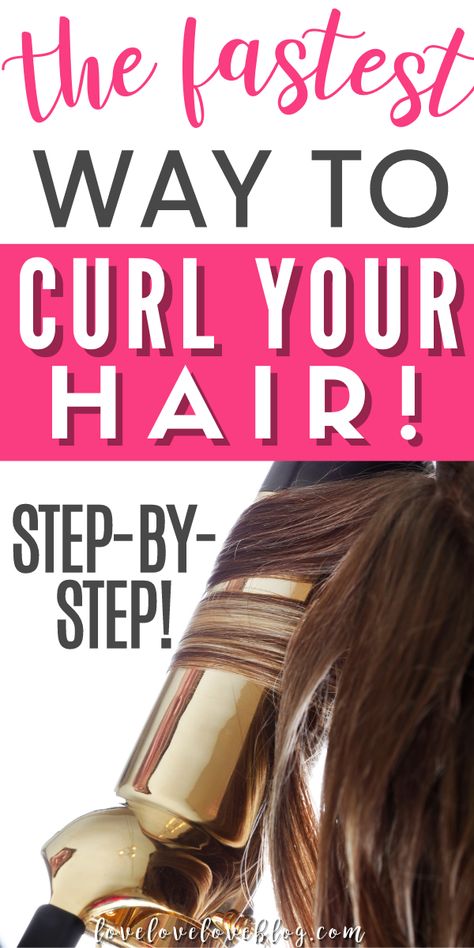 Learn How To Curl Your Hair, How To Put Curls In Your Hair, How To Curl Hair Easy And Fast, Curl Hair Quickly, How To Curl Hair With Large Barrel, Beginner Curling Hair Tips, Curl Hair Technique, Curling Hair With Revlon Brush, Curling Hair For Dummies