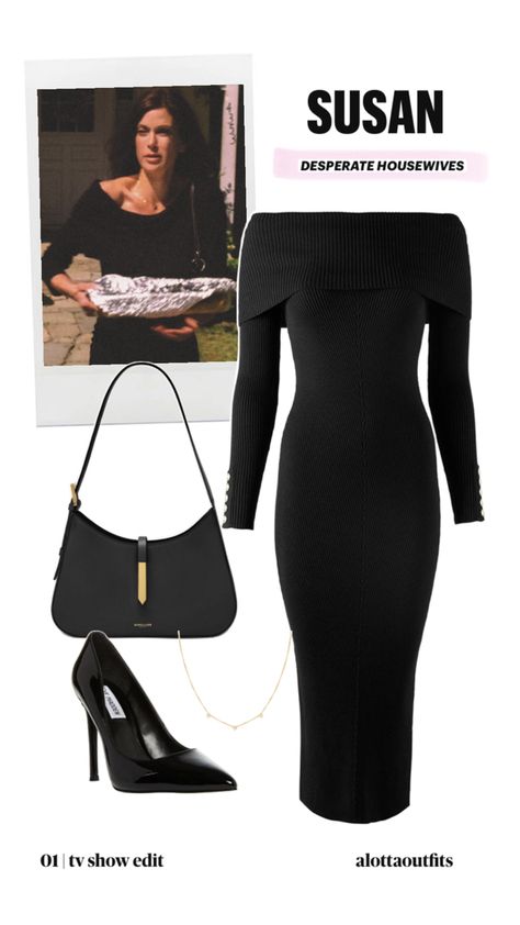 Get the look: Funeral outfit for Susan from Desperate Housewives Desperate Housewives Outfits, Desperate Housewives, The Pilot, Event Outfit, 90s 2000s, Rachel Zoe, Get The Look, Pretty Dresses, Ariana Grande