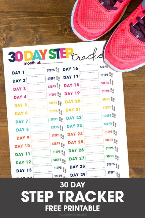 Did you make New Year's goals to get your body moving? Use the 30 Day Step Tracker to get moving! Track your daily steps with this free printable. #fitnesschallenge #fitnessmotivation #workoutplan #freeprintable #exerciseideas #steptracker 30 Day Step Challenge, Step Challenge Ideas, Free Printable Exercise Log, Walking Log Printable, Step Count Challenge, Free Printable Step Tracker, 30 Day Walking Challenge Printable, Daily Steps Tracker, Free Printable Workout Sheets