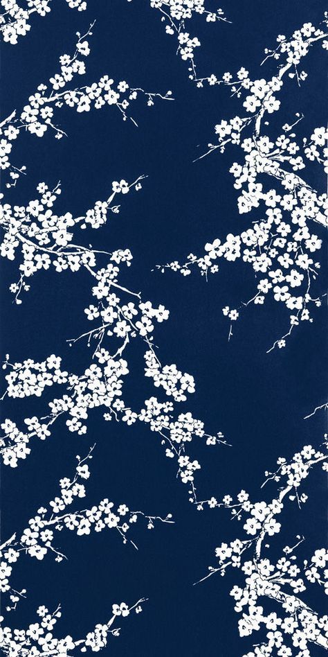 Blue Flower Wallpaper, Love Pinterest, Dark Blue Wallpaper, Future Wallpaper, Hair Portrait, Vintage Flowers Wallpaper, Summer Life, Fabric House, Paper Ideas