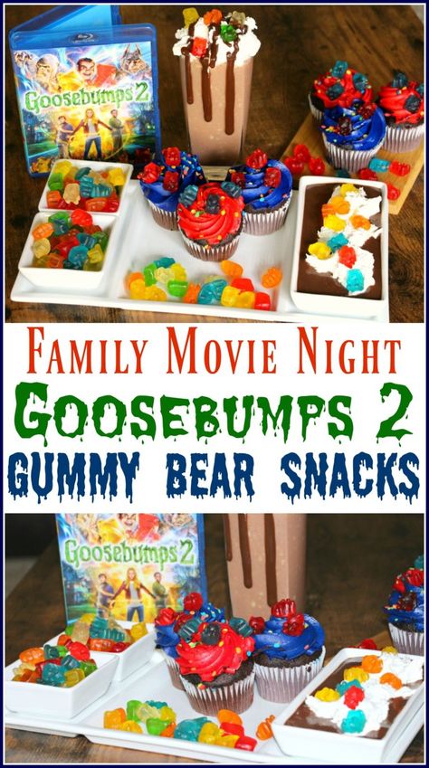 Movie Night Activities, Goosebumps Birthday, Bear Snacks, Goosebumps Movie, Goosebumps Party, Goosebumps 2, Movie Night Dinner, Movie Night For Kids, Movie Night Food