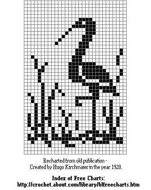 Crane Knitting Pattern Free Filet Crochet Patterns, Pixel Art Animals, Filet Crochet Patterns, Spell Words, Bird Free, Tapestry Crochet Patterns, Crane Bird, Pola Kristik, Cross Stitch Bird