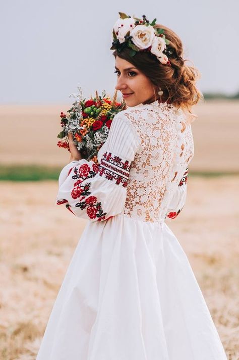 Folk Style Wedding Dress, Bulgarian Wedding Dress, Romanian Wedding Dresses, Folklore Wedding Dress, Slavic Wedding Dress, Hungarian Wedding Dress, Polish Wedding Dress, Folk Wedding Dress, Ukrainian Wedding Dress