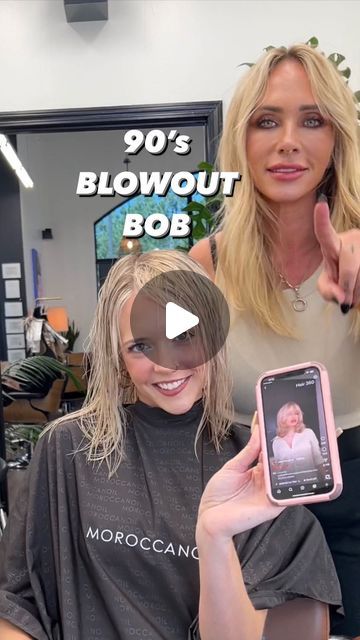 Rachel Williams on Instagram: "90’s Blowout Bob 🔥🔥🔥 Inspired by @shay.sullivann 🙌🏼!!! @emilyhenry_23 was feeling all those 90’sVibes , so we went with it!! What I used to create this look 👇🏼 👉🏼 Prepped the hair (while damp ) with @moroccanoilpro Volumizing Mist and The New Frizz Shield Spray ! I don’t know about y’all but here in Arkansas it’s still Humid 🥵, and this Spray is A Game Changer 🙌🏼! 👉🏼 After Blow dry I used @moroccanoilpro Dry Texture Spray before styling with my @dysonhairpro air wrap , for a little grit and hold ! 👉🏼 After taking out curls , I used @moroccanoilpro Mending Infusion Repair, not only to nourish the ends , but to smooth and separate curls ! 👉🏼 I finished using @moroccanoilpro Medium Hairspray for a soft hold . Y’all, I Love This Look 🥰! Happy W Smooth Blowout Medium Hair, Shay Sullivann, Blowout Hair Medium, Blowout Bob, Bob Blowout, Blowout Curls, Dry Texture Spray, Air Wrap, Rachel Williams