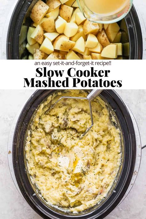 Slow Cooker Mashed Potatoes - the ULTIMATE slow cooker mashed potatoes recipe that packed with flavor and couldn't be easier! #slowcookermashedpotatoes #slowcookermashedpotatoesrecipe #slowcookermashedpotatoesthanksgiving #slowcookermashedpotatoeseasy Easiest Mashed Potatoes, Crock Pot Mashed Potatoes, Slow Cooker Mashed Potatoes, Mashed Potato Recipe, Crockpot Mashed Potatoes, Recipe Crockpot, Perfect Hands, Easy Mashed Potatoes, Christmas Side