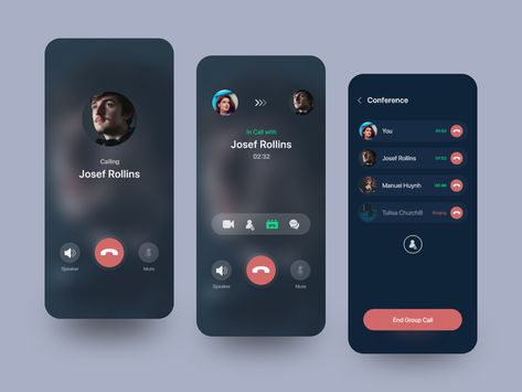 Voice Call screens for Messaging App by Tushar Palei Call With Boyfriend Screen, Video Call With Boyfriend Screen, Video Call With Boyfriend, Call Screen, Message App, Mobile App Interface, Screen Logo, Ux Design Mobile, Voice App