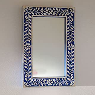 Amazon.com: pearl furniture: Home & Kitchen Floral Mirror Frame, Modern Mediterranean Decor, Mediterranean Living Rooms, Inlay Mirror, Mediterranean Living Room, Sofa Bar, Bone Inlay Mirror, Mirror Furniture, Mediterranean Interior