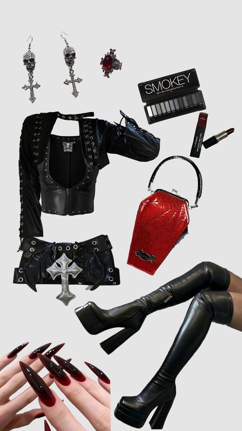 ⛓️‍💥 Rockstar Clothes, Goth Outfits Casual, Collage Fits, Outfit Punk, Fashion Inspo Casual, Outfit Wishlist, Jazz Clubs, Techno Outfit, 2000s Cartoons