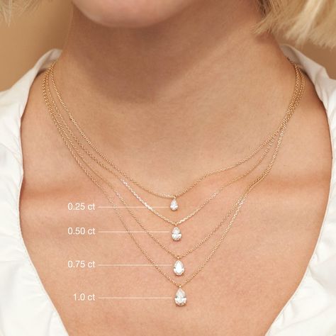 Diamond Solitaire Necklace, Pear Cut Diamond, White Gold Chains, Sparkle Jewelry, Rose Gold Chain, Solitaire Necklaces, Moissanite Wedding Bands, Yellow Gold Chain, Pear Diamond