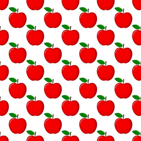 Apple Pattern Illustration, Apple Fruit Wallpaper, Princess Sofia Cupcakes, Apples Background, Red Apple Art, Apple Background, Apple Pattern, Early Childhood Learning, Fruit Summer