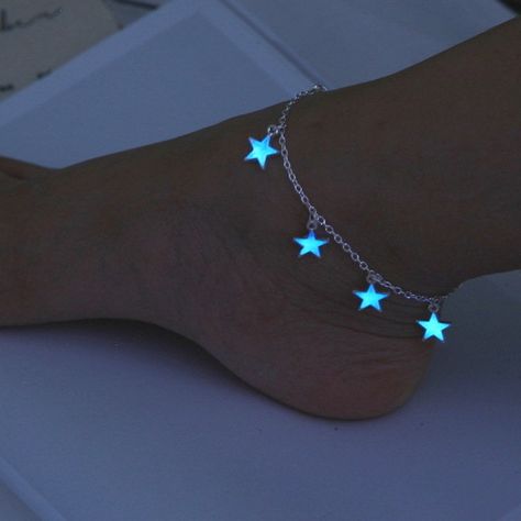 US$7,20 - Trendy Luminous Blue Star Anklet Foot Chain Barefoot Sandal Beach Jewelry Bracelet Gift for Women Tassel Anklet, Star Anklet, Foot Chain, Ankle Jewelry, Women Anklets, Ankle Chain, Foot Jewelry, Star Bracelet, Styl Boho