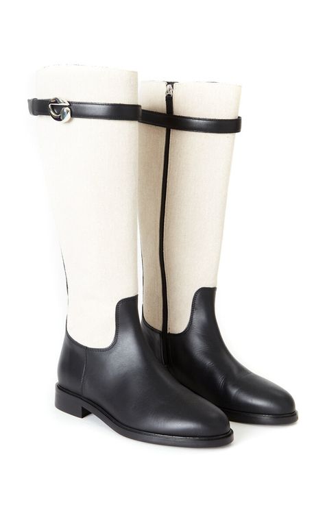 MODA OPERANDI: COPERNI Canvas Cavalier Recycled Leather Boots… Neck Piece, Recycled Leather, Moda Operandi, Leather Boots, Boots, Canvas, Leather, Black, Color