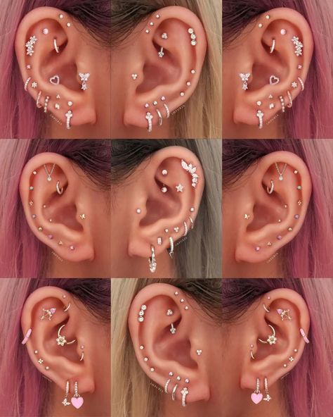 Colorful Crystal Prong Cartilage Earring Stud Helix Conch Tragus Ear Piercing 16G – Impuria Ear Piercing Jewelry Ear Piercing Layout, Ear Mapping, Ear Piercing Places, Piercing Setup, Impuria Ear Piercing, Getting Ears Pierced, Earring Stud Set, Cartilage Stud Earrings, Different Ear Piercings