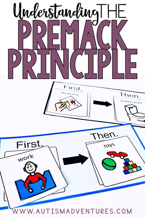 Premack Principle Premack Principle, Pecs Communication, Kindergarten Classroom Management, Intervention Specialist, Visual Schedules, Behaviour Management, First Then, Learning Objectives, Math Worksheet