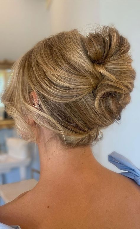 Chic Updos To Elevate Your Hair Game : Tousled French Twist Special Occasion Hairstyles Half Up, Mother Of Bride French Twist, Chic Bridal Updo, Flowy Updo, High Up Dos For Medium Hair, Bridesmaid Updo High, Old Money Updo, High French Twist, Modern French Twist Updo