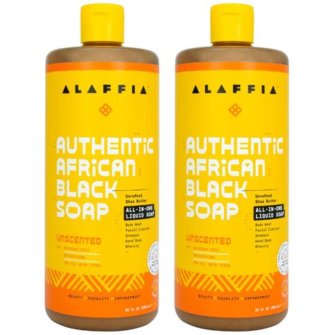 Alaffia Skin Care, Authentic African Black Soap, All in One Liquid Soap, Moisturizing Face Wash, Sensitive Skin Body Wash, Shampoo, Shaving Soap, Shea Butter, Unscented (2 Pack-32 Fl Oz Ea) Price: $29.99 ($0.31 / Fl Oz) Sensitive Skin Face Wash, Sensitive Skin Body Wash, Soap Packing, Skin Lightening Cream, Acne Face Wash, Body Shampoo, African Black Soap, Black Soap, Shaving Soap