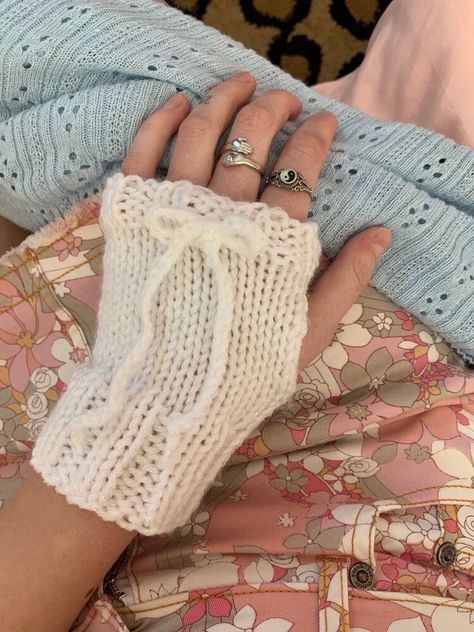 Gloves, Crochet, White