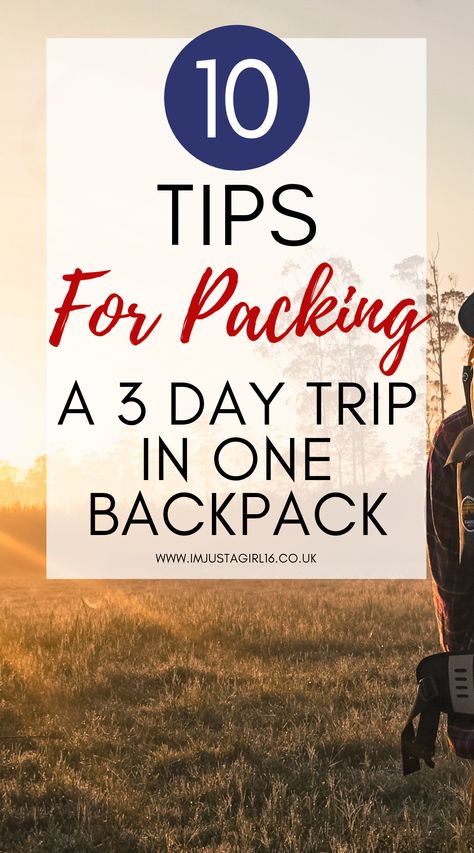 If you’re a notorious over-packer and you want to learn how to pack more minimally for a weekend break, check out my 10 top tips for packing a 3 day trip in 1 backpack! 3 Day Weekend Packing List, Packing A Backpack, Weekend Trip Packing List, Packing List Spring, Weekend Trip Packing, Weekend Packing List, Weekend Backpack, Minimal Packing, Smart Packing