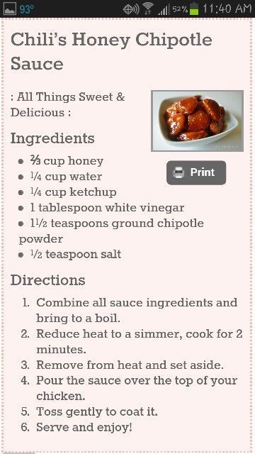 Honey Chipotle Sauce, Honey Chipotle, Marinade Sauce, Chipotle Sauce, Copycat Restaurant Recipes, Homemade Sauce, Restaurant Recipes, Copycat Recipes, The Menu