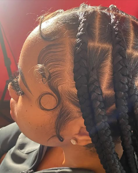 Cornrolls On Natural Hair, Edges Inspo With Braids, Wispy Edges, Two Feed In Braids, Braids Edges, Messy Edges, Dramatic Edges, Edges Hair, Braided Bun Hairstyles