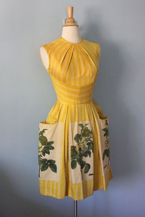 Vestidos Pin Up, Fashion 1950s, Vestidos Vintage, 50s Dresses, 1950s Dress, 50s Fashion, 1950s Fashion, Mellow Yellow, Sun Dress