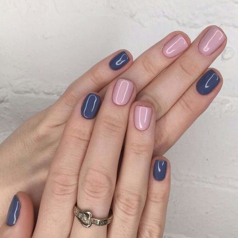 Nail Polish Combinations, Nagellack Trends, Light Pink Nails, Shaped Nails, Nails Colors, Colour Combos, Best Nail Art Designs, Pink Nail Polish, Blue Nail